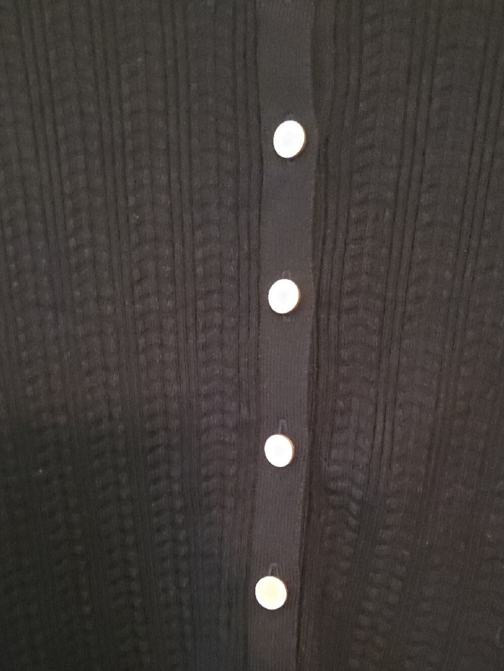White House Black Market Black Button-Front Knit Cardigan Sweater Size Medium - Picture 3 of 9